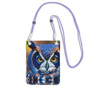 Small Crossbody Cell Phone Purse for Women Mini Fashion Phone Sling Bag Blue Owl Print, Purple, One Size