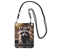Small Crossbody Cell Phone Purse for Women Mini Fashion Phone Sling Bag cute Raccoon Print, Black, One Size