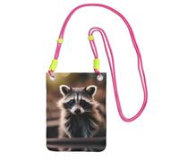 Small Crossbody Cell Phone Purse for Women Mini Fashion Phone Sling Bag cute Raccoon Print, Fuchusia, One Size