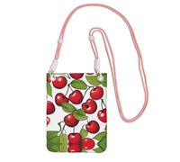 Small Crossbody Cell Phone Purse for Women Mini Fashion Phone Sling Bag lovely sweet red cherry Print, Pink, One Size