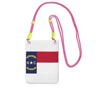 Small Crossbody Cell Phone Purse for Women Mini Fashion Phone Sling Bag North Carolina state flag Print, Fuchusia, One Size