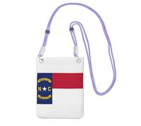 Small Crossbody Cell Phone Purse for Women Mini Fashion Phone Sling Bag North Carolina state flag Print, Purple, One Size