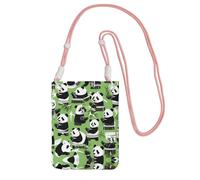 Small Crossbody Cell Phone Purse for Women Mini Fashion Phone Sling Bag Panda bamboo Print, Pink, One Size