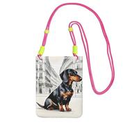 Small Crossbody Cell Phone Purse for Women Mini Fashion Phone Sling Bag Parisian Dachshund Print, Fuchusia, One Size