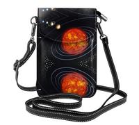 Small Crossbody Outer Space Galaxy Solar System Print Cell Phone Purse For Women,Mini Wallet With Card Slots,Adjustable Strap Shoulder Bag
