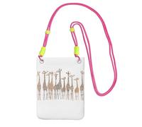 Small Crossbody Phone Bag for Women Men, Cute Wild Cartoon Giraffes Sling Crossbody Pouch, Water Resistant Shoulder Bag for Workout Travel Sports Gym Commute, Mobile Phone Bags, Adjustable red Strap
