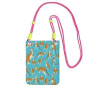 Small Crossbody Phone Bag for Women Men, Funny Cartoon Kangaroo Zoo Sling Crossbody Pouch, Water Resistant Shoulder Bag for Workout Travel Sports Gym Commute, Mobile Phone Bags, Adjustable red Strap