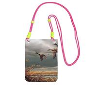 Small Crossbody Phone Bag for Women Men, Hunting Flying Wild Ducks Sling Crossbody Pouch, Water Resistant Shoulder Bag for Workout Travel Sports Gym Commute, Mobile Phone Bags, Adjustable red Strap