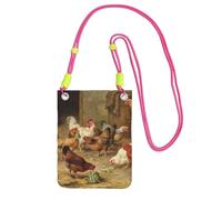 Small Crossbody Phone Bag for Women Men, Roast Chicken Hen Farm Sling Crossbody Pouch, Water Resistant Shoulder Bag for Workout Travel Sports Gym Commute, Mobile Phone Bags, Adjustable red Strap