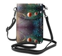 Small Crossbody Planet Space Solar System Print Cell Phone Purse For Women,Mini Wallet With Card Slots,Adjustable Strap Shoulder Bag