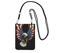 Small Crossbody Purse Carry A Mobile Phone Bag Diagonally American Eagle Flag Mini Shoulder Purse Wallet Smart Phone Wallet