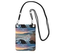 Small Crossbody Purse Carry A Mobile Phone Bag Diagonally Beach Maui Hawaii Sunset Clouds Mini Shoulder Purse Wallet Smart Phone Wallet