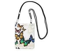 Small Crossbody Purse Carry A Mobile Phone Bag Diagonally Beautiful Green And Yellow Butterfly Mini Shoulder Purse Wallet Smart Phone Wallet