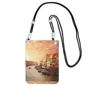 Small Crossbody Purse Carry A Mobile Phone Bag Diagonally Beautiful Venice Canal View Mini Shoulder Purse Wallet Smart Phone Wallet