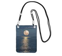 Small Crossbody Purse Carry A Mobile Phone Bag Diagonally Bright Moon At Sea Hippie Mini Shoulder Purse Wallet Smart Phone Wallet