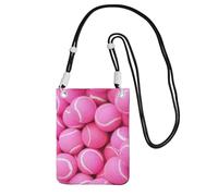 Small Crossbody Purse Carry A Mobile Phone Bag Diagonally Bright Pink Tennis Balls Mini Shoulder Purse Wallet Smart Phone Wallet