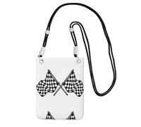 Small Crossbody Purse Carry A Mobile Phone Bag Diagonally Checkered Flags Race Flag Mini Shoulder Purse Wallet Smart Phone Wallet