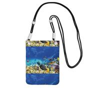 Small Crossbody Purse Carry A Mobile Phone Bag Diagonally Colorful Sea Fish Mini Shoulder Purse Wallet Smart Phone Wallet