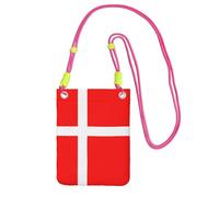 Small Crossbody Purse Carry A Mobile Phone Bag Diagonally Denmark Danish Flag Mini Shoulder Purse Wallet Smart Phone Wallet, Fuchusia, One Size