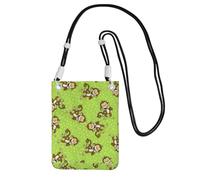 Small Crossbody Purse Carry A Mobile Phone Bag Diagonally Green Clever Monkey Mini Shoulder Purse Wallet Smart Phone Wallet