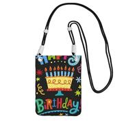 Small Crossbody Purse Carry A Mobile Phone Bag Diagonally Happy Birthday Big Cake Mini Shoulder Purse Wallet Smart Phone Wallet
