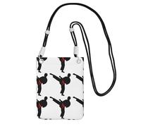Small Crossbody Purse Carry A Mobile Phone Bag Diagonally Karate Boy Changeable Belt Color Mini Shoulder Purse Wallet Smart Phone Wallet