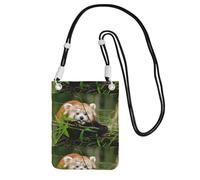 Small Crossbody Purse Carry A Mobile Phone Bag Diagonally Little Red Panda Mini Shoulder Purse Wallet Smart Phone Wallet