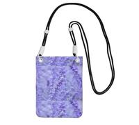 Small Crossbody Purse Carry A Mobile Phone Bag Diagonally Purple Lavender Colored Flowers Mini Shoulder Purse Wallet Smart Phone Wallet