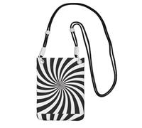 Small Crossbody Purse Carry A Mobile Phone Bag Diagonally White Black Swirl Design Mini Shoulder Purse Wallet Smart Phone Wallet