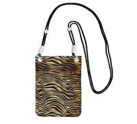 Small Crossbody Purse Cell Phone Wallet Purses Should Bag Crossbody Bag,African Black Gold Zebra Animal Skin Sepia,Black