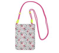 Small Crossbody Purse Cell Phone Wallet Purses Should Bag Crossbody Bag,Australian Flora Watercolor Eucalyptus And Blush Flowers,Fuchusia