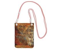 Small Crossbody Purse Cell Phone Wallet Purses Should Bag Crossbody Bag,Brown Rust Colorful Metal Rusty Steel Iron Structure,Pink