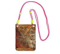 Small Crossbody Purse Cell Phone Wallet Purses Should Bag Crossbody Bag,Brown Rust Colorful Metal Rusty Steel Iron Structure,Fuchusia