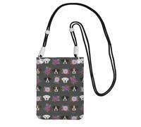 Small Crossbody Purse Cell Phone Wallet Purses Should Bag Crossbody Bag,Cool Crazy Boxer Dog Heads,Black