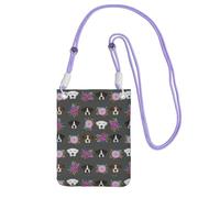 Small Crossbody Purse Cell Phone Wallet Purses Should Bag Crossbody Bag,Cool Crazy Boxer Dog Heads,Purple