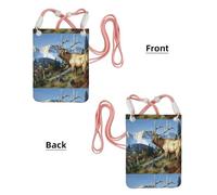 Small Crossbody Purse Cell Phone Wallet Purses Should Bag Crossbody Bag,Cool Stag Deer Images,Pink