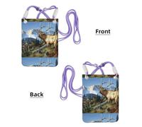 Small Crossbody Purse Cell Phone Wallet Purses Should Bag Crossbody Bag,Cool Stag Deer Images,Purple