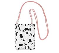Small Crossbody Purse Cell Phone Wallet Purses Should Bag Crossbody Bag,Cow Skin Dalmatians Dog Spots Animal Animals Dalmatian,Pink