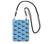 Small Crossbody Purse Cell Phone Wallet Purses Should Bag Crossbody Bag,Dachshund Love In Blue,Black
