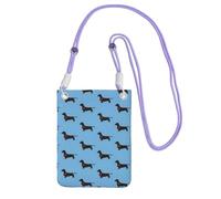 Small Crossbody Purse Cell Phone Wallet Purses Should Bag Crossbody Bag,Dachshund Love In Blue,Purple