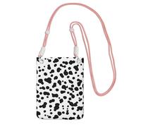 Small Crossbody Purse Cell Phone Wallet Purses Should Bag Crossbody Bag,Dalmatian Dog Seamless Pattern Or Cow Skin,Pink