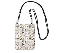 Small Crossbody Purse Cell Phone Wallet Purses Should Bag Crossbody Bag,Dogs Drawn Animals Of Different Types Of Breeds,Black