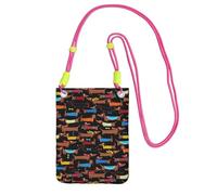 Small Crossbody Purse Cell Phone Wallet Purses Should Bag Crossbody Bag,I Love My Dog Dachshunds Print,Fuchusia