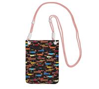 Small Crossbody Purse Cell Phone Wallet Purses Should Bag Crossbody Bag,I Love My Dog Dachshunds Print,Pink