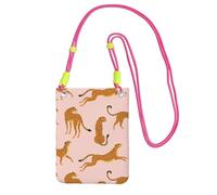 Small Crossbody Purse Cell Phone Wallet Purses Should Bag Crossbody Bag,Leopard Tropical Animals Cheetah,Fuchusia