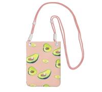 Small Crossbody Purse Cell Phone Wallet Purses Should Bag Crossbody Bag,Many Avocado Images Print,Pink