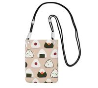 Small Crossbody Purse Cell Phone Wallet Purses Should Bag Crossbody Bag,Onigiri Pattern Rice Ball Japanese Style Sushi,Black