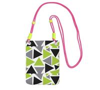 Small Crossbody Purse Cell Phone Wallet Purses Should Bag Crossbody Bag,Random Triangles Lime Green Gray Black On White,Fuchusia