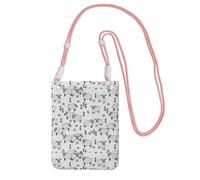 Small Crossbody Purse Cell Phone Wallet Purses Should Bag Crossbody Bag,Sheep Grey And White Farm Animals Design,Pink