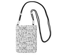 Small Crossbody Purse Cell Phone Wallet Purses Should Bag Crossbody Bag,Sheep Grey And White Farm Animals Design,Black